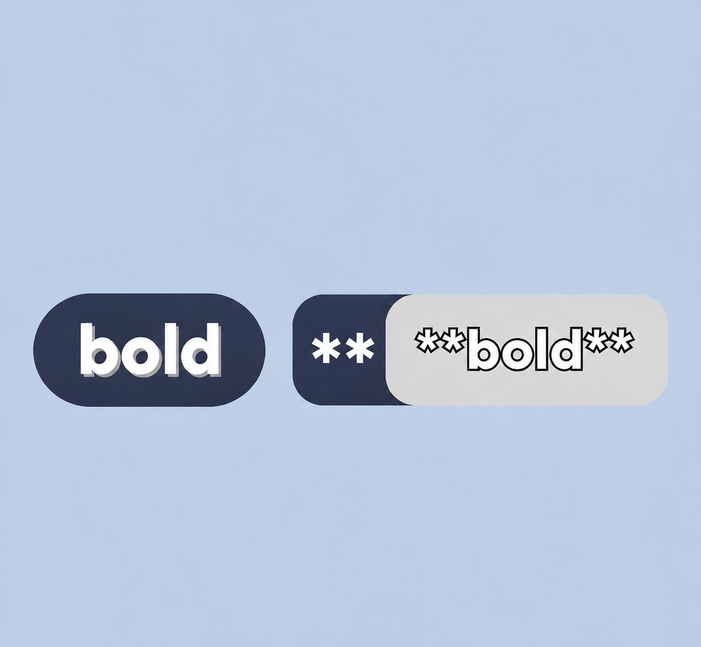 Discord bold syntax comparison showing two asterisks around bold text beside the rendered bold result.